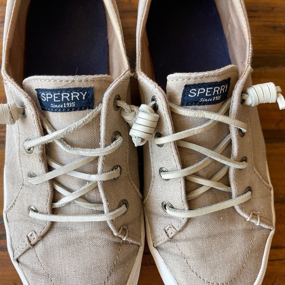 Sperry Crest Vibe Washed Linen Boat Shoe - Picture 9 of 14